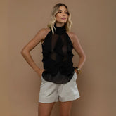 Blusa Tule Preto Feminina Herica